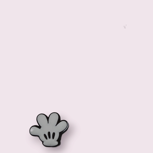 4/$8 Shoe Charm for Crocs - White Black Hand - Picture 1 of 2